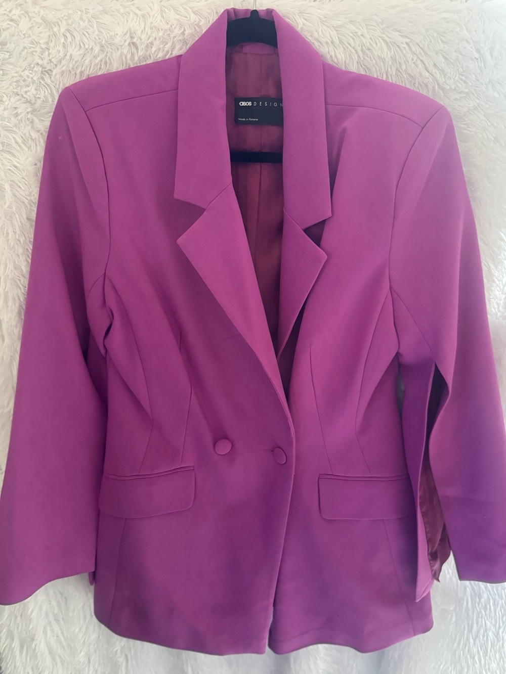 ASOS Purple Double-Breasted Blazer and Pants Matching Set - Picture 1 of 11